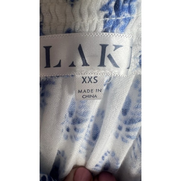 Lake Hamptons Nightgown Gauze Cotton Blend Blue & White Floral Size XXS - Picture 7 of 10